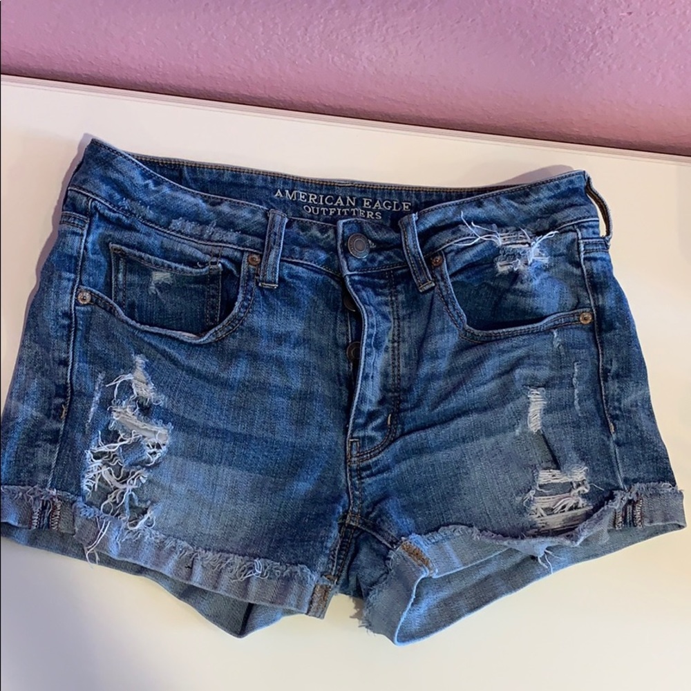 Denim short shorts